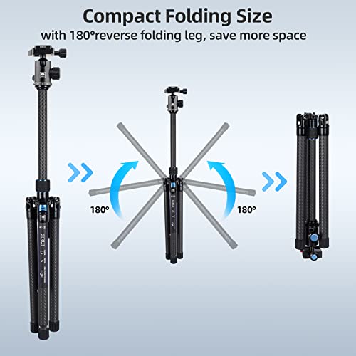 Trípode de Viaje SIRUI Fibra de Carbono Negro con Cabeza de Bola 360° Traveler X-II