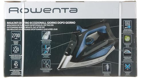 Plancha de Vapor Rowenta Everlast Azul con Recolector de Cal y Función Antical