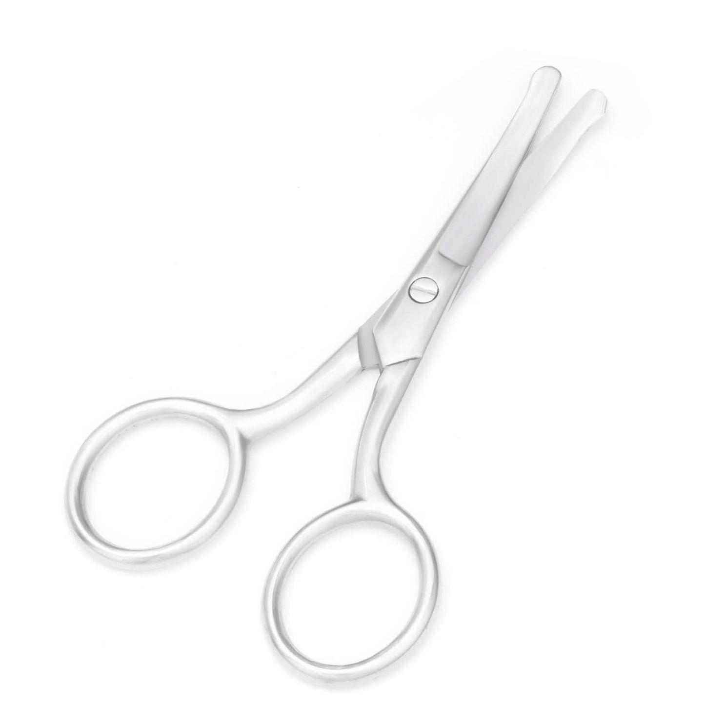 Motanar Tijeras recortadoras de pelo de nariz, tijeras de punta redonda de 3.4 pies para recortar orejas, cejas, barba, bigote, herramienta multiusos para el cuidado del cabello de belleza personal para hombres, mujeres y bebés (punta de cúbico plateada)