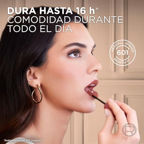 L'Oréal Paris, Infallible Matte Resistance Nudes, Labial Líquido Mate Larga Duración 16hr, Color Intenso con Ácido Hialurónico, Tono First Move 665, 5ml