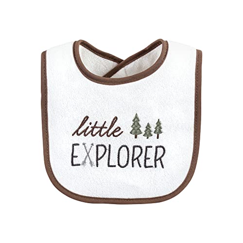 Hudson Baby Baberos unisex de rizo de algodón para bebé con relleno de fibra, oso de alce para niño, talla única