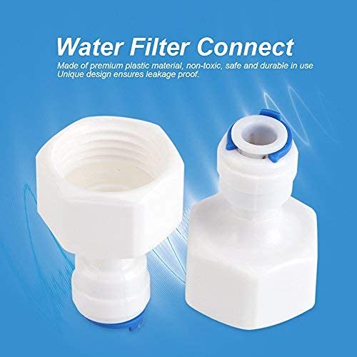 Mumusuki 6pcs 1/4" OD a 1/2" conector rápido hembra para filtro de agua de ósmosis inversa