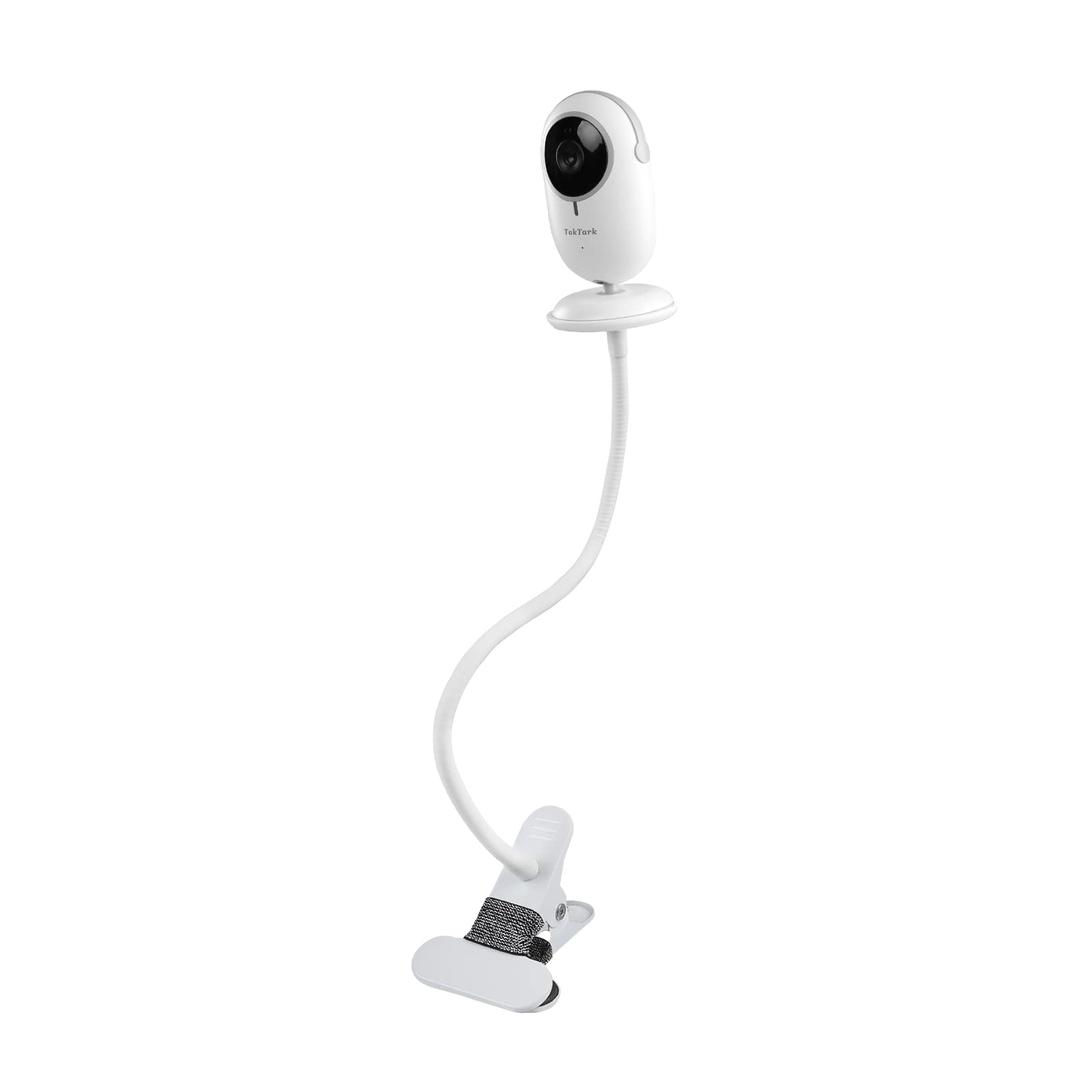 HOLACA - Soporte de clip flexible para monitores de bebé TakTark BM611/BM612, soporte de cámara con orificio roscado de 1/4 y montaje ajustable de 360 grados para cuna (con conexión de base) (montaje de clip)