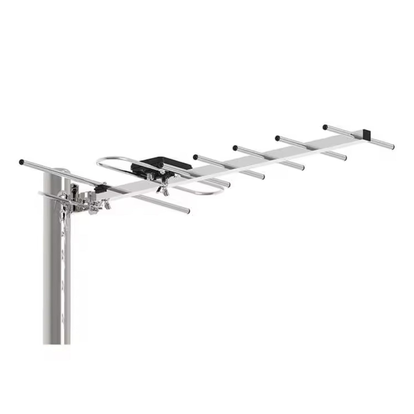 LINK BITS EXHD02 Antena TV Digital Exterior HD, recepción amplificada, Canales televisión Abierta (Incluye 10m de Cable Reforzado)