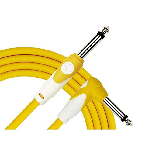 Cable para instrumento Kirlin profesional, 3 metros plug 1/4 escuadra, LGI202 colores (Amarillo)