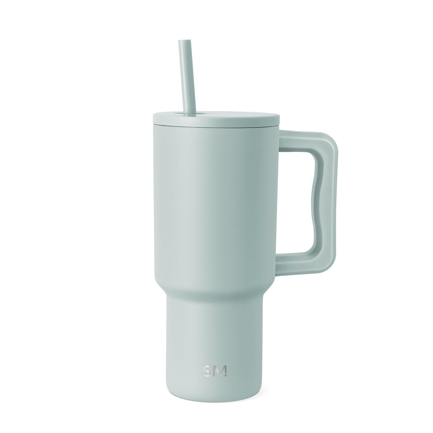 Vaso Térmico Simple Modern Sea Glass Sage con Asa y Pajita 890ml