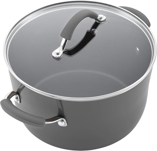 Juego de Cocina Antiadherente de Porcelana Esmaltada Dura Rachael Ray Sea Salt Gray 12 Piezas