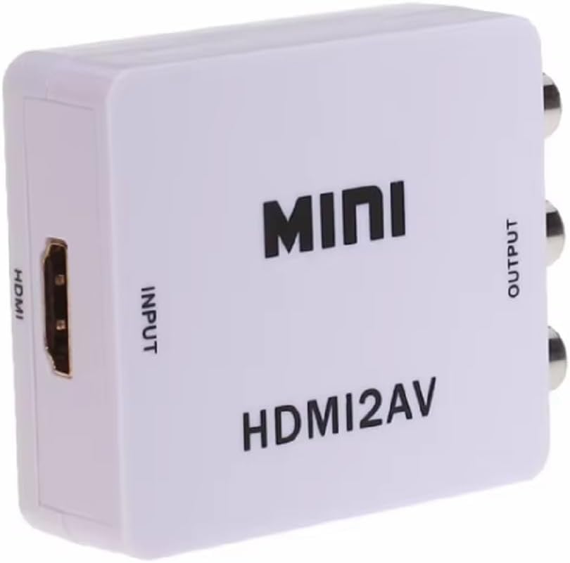 GamePoint Mexico HDMI a AV Convertidor, HDMI a RCA Adaptador, 1080p HDMI a AV 3RCA CVBs Video Compuesto Adaptador de Audio paraTV/VHS/VCR/DVD/PC/Blue-Ray DVD