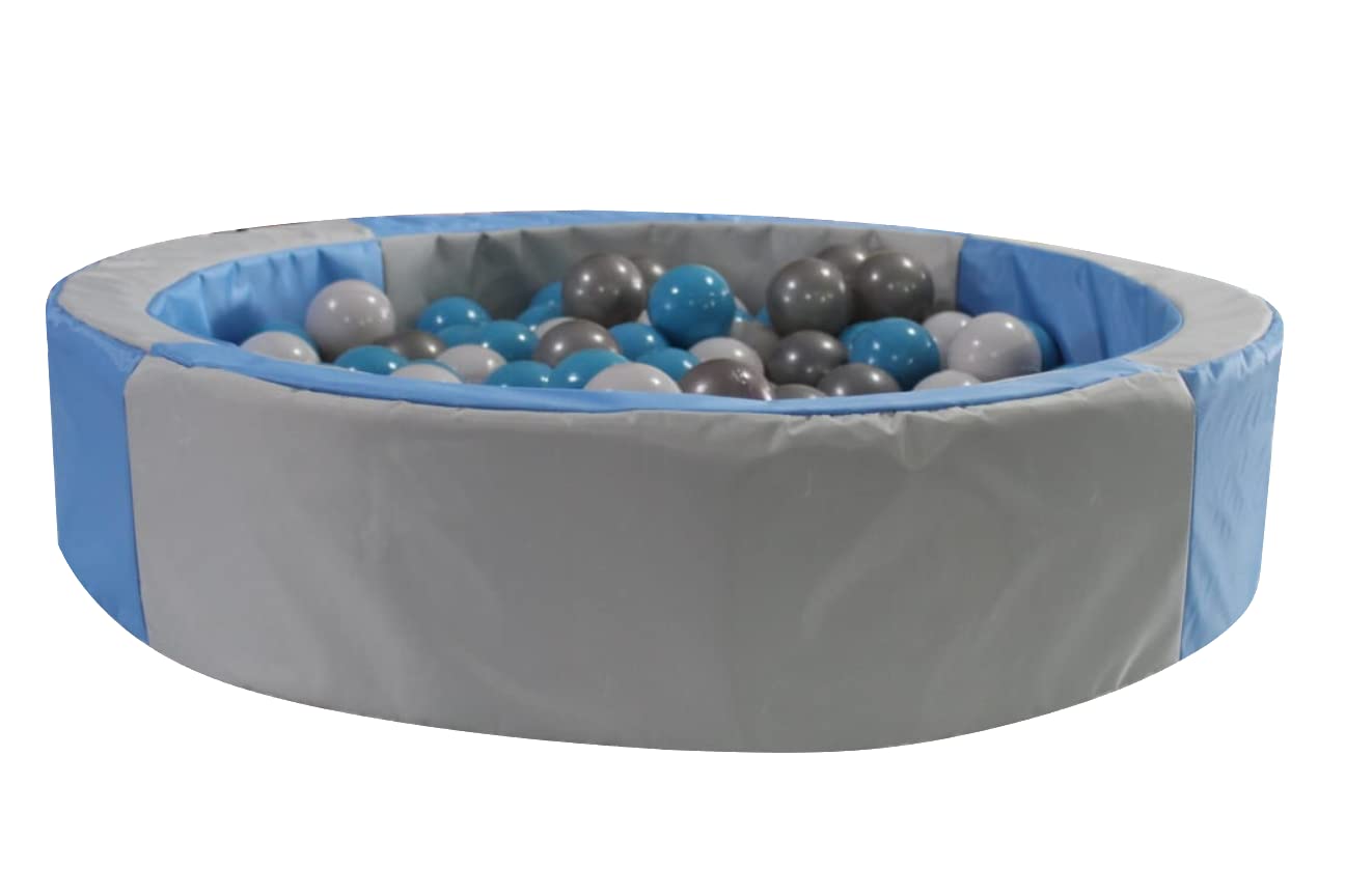 DIDJIG Alberca de Pelotas Perla-Azul+Rampa+Escalera+50 Pelotas