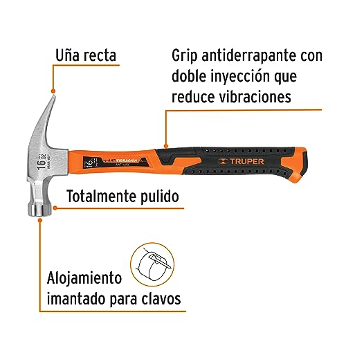 Martillo de Uña Recta Truper Fibra de Vidrio 16 oz