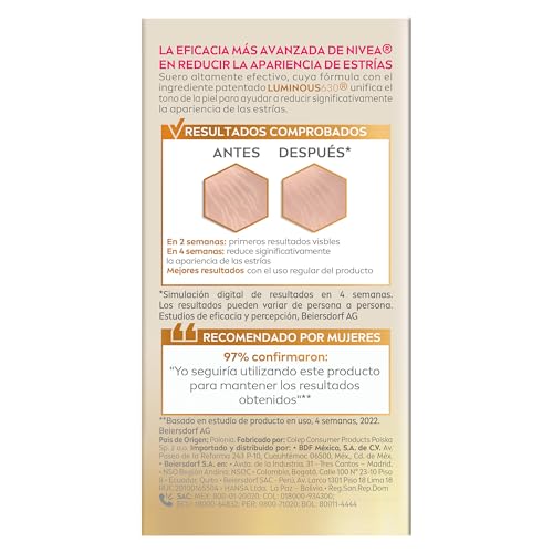 NIVEA Serum tratamiento avanzado Luminous630 anti-estrías (100 ml) 48 horas de humectación profunda y piel suave