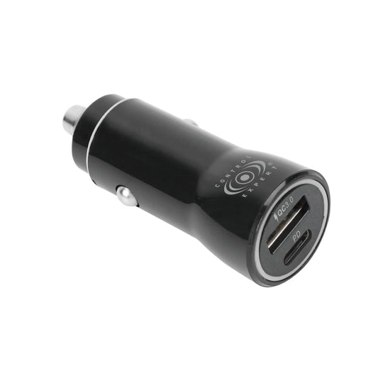 CONTROL EXPERT Turbo Cargador USB y Tipo C para Auto 38W Ultra Rápido (Negro)