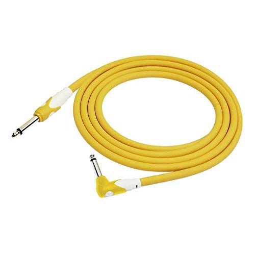 Cable para instrumento Kirlin profesional, 3 metros plug 1/4 escuadra, LGI202 colores (Amarillo)