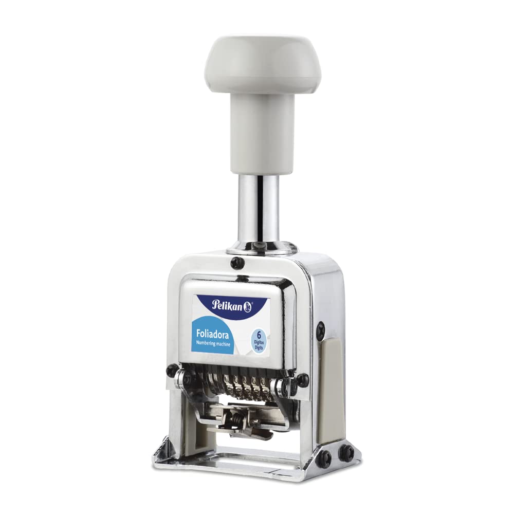 Foliadora Pelikan Acero Inoxidable Numeración Automática 6 Dígitos