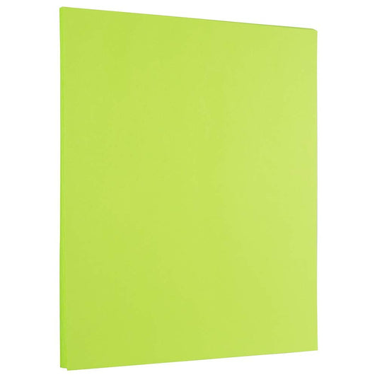 JAM PAPER Papel de color de 25 libras – 90 g/m² – 8,5 x 11 – verde lima – 50 hojas/paquete