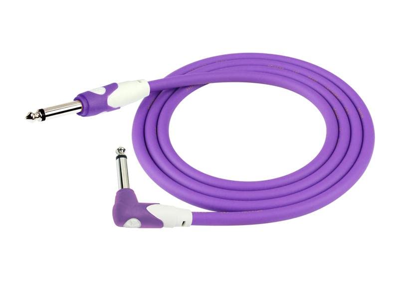 Cable para instrumento Kirlin profesional, 10 metros plug 1/4 escuadra, LGI202 colores (Morado)