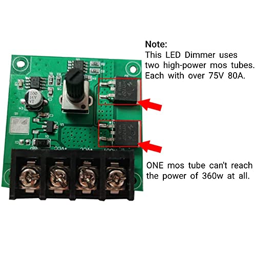 Controlador de Atenuación Yosoo LED Negro Control de Botón para Tira de LED de un Solo Color