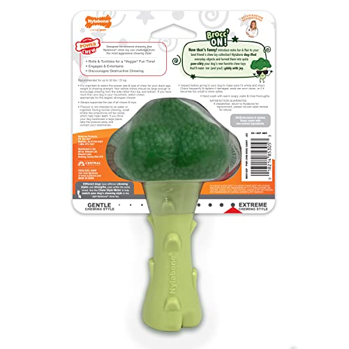 Juguete para Perros Nylabone Brócoli Sabor Tocino y Queso para Masticadores Agresivos Grande Gigante