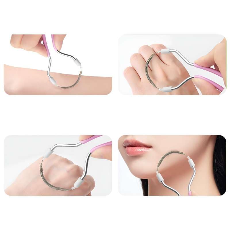 4 piezas depiladora manual con resorte para mujer