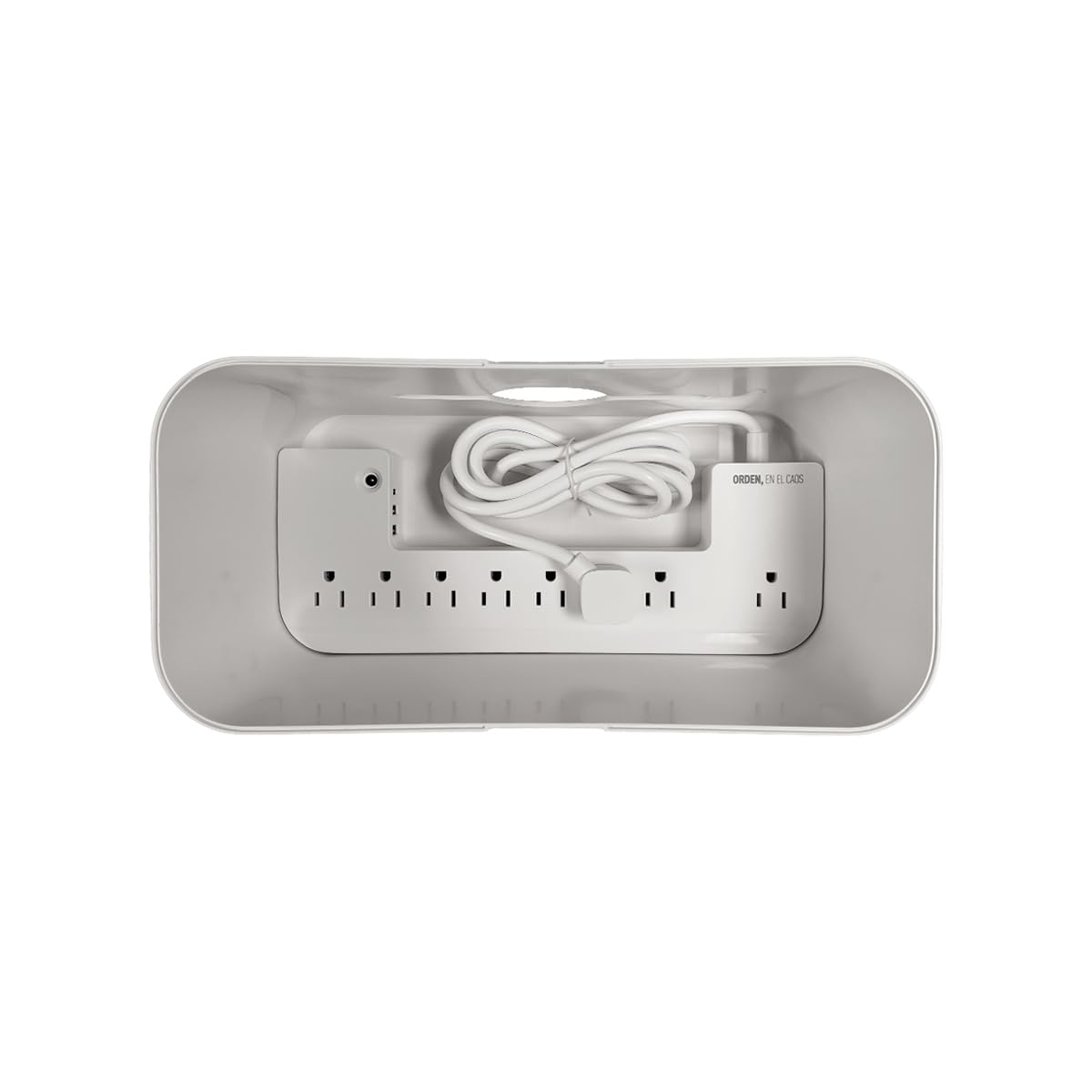 KELEK Multicontacto con 8 AC, USB-C, 2 USB-A, Cable 2m con Caja organizadora de Cables y Cargador Inalámbrico EXT-8-W1