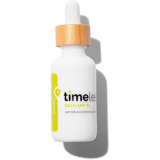 TIMELESS Aceite de Escualano 100% Puro 30 ml - aceite facial y corporal hidratante ligero derivado del aceite de oliva - skincare body oil para rostro, cuerpo y cabello