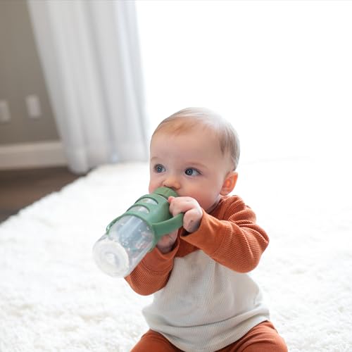 Mangos de Botella de Silicona 100% Dr. Brown's Light Blue Green Gray para Bebé 3 Pack 4m+
