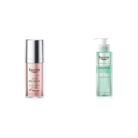 Eucerin Serum facial anti manchas Anti Pigment,30ml + Gel limpiador facial piel grasa imperfecciones, 400ml