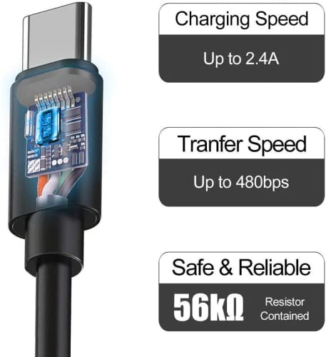 Cargador rápido con cable USB tipo C de 1,2 m y adaptador OTG para Samsung Galaxy S9/S9 Plus/S8/S8 Plus/S10/S10e/S10 Plus/Note 8/Note 9/A01/A13/A03s/A21/A30/A32/A32/A33/A42/