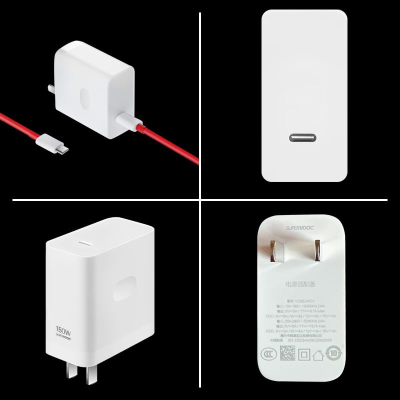 Cargador original Super Vooc150W para oneplus Ace 13 12 13t 12t 12s Pro Fast Wall Charger con cable tipo C a C (150W)
