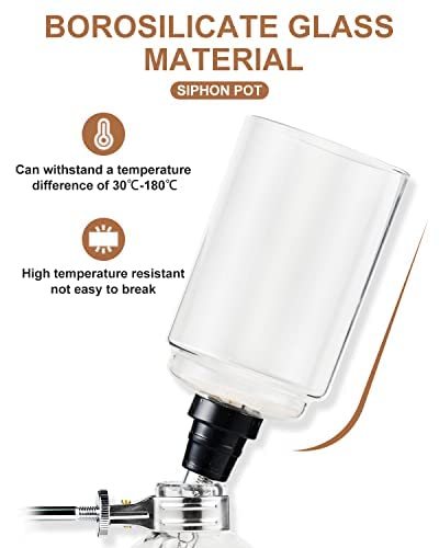 Cafetera de Sifón YUCHENGTECH Vidrio de Mesa 5 Tazas 600 ml