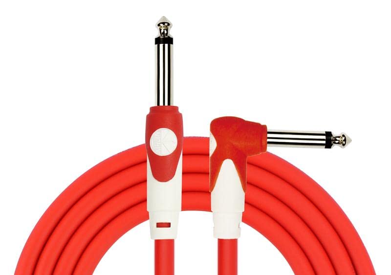 Cable para instrumento Kirlin profesional, 10 metros plug 1/4 escuadra, LGI202 colores (Rojo)