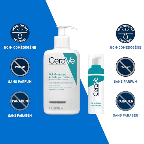 Kit Cerave para piel post-acné: Limpiador Control Imperfecciones + Serum Retinol Anti-Marcas
