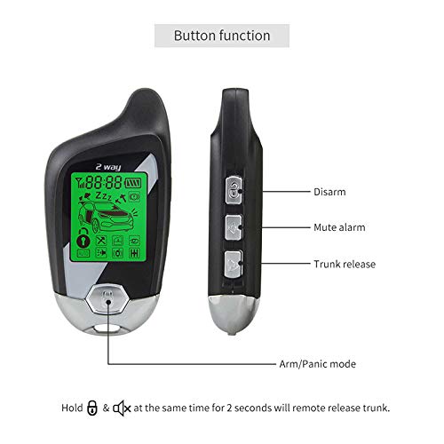 Sistema de Alarma EASYGUARD EC203 Negro con Entrada sin Llave y LCD para Coche