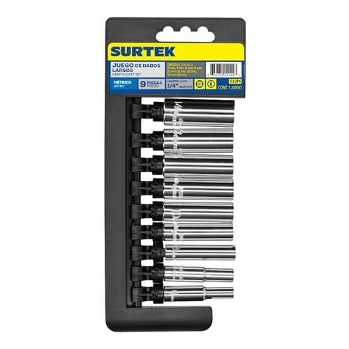Juego de Dados Largos Milimétricos Surtek S13M 1/4"