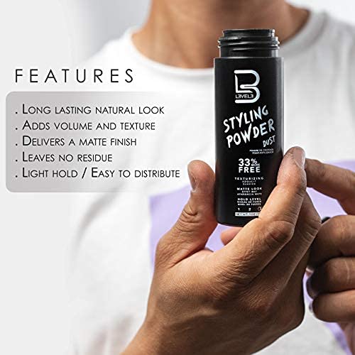L3 - Polvo de peinado de nivel 3, polvo de aspecto natural para hombre, fácil de aplicar sin aceite ni residuos grasos