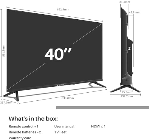 SANSUI Android TV Google Assistant, Control de Voz (40" WiFi HD)