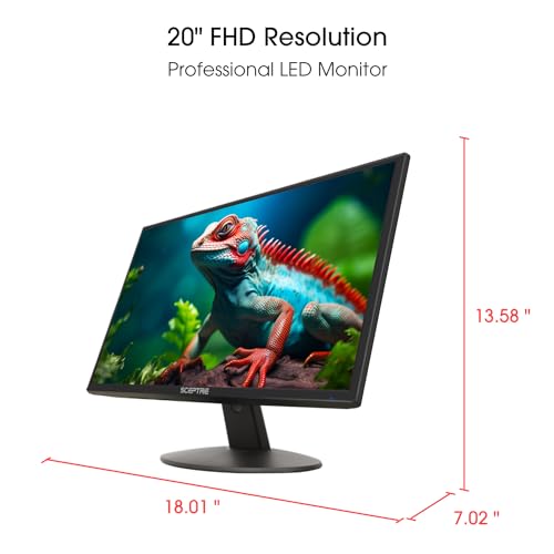 Monitor LED Sceptre Negro Ultradelgado con Bocinas Incorporadas