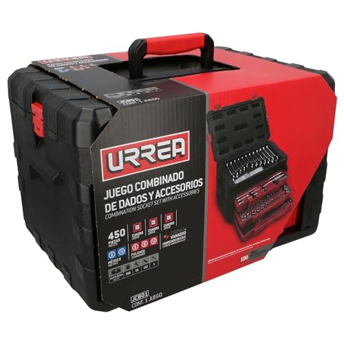 Juego de Dados y Accesorios Urrea 450 Piezas Estuche Plástico