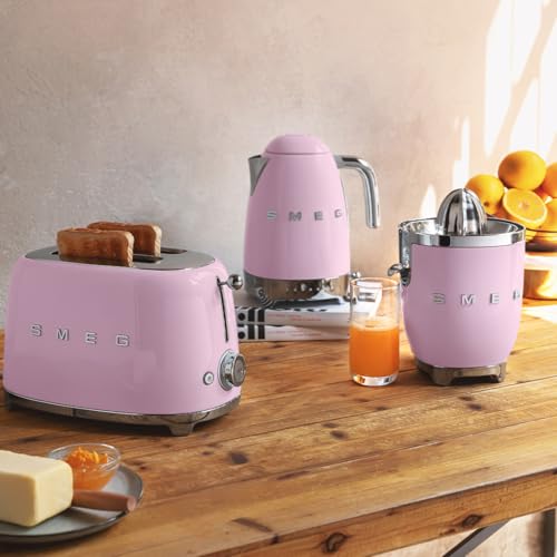 Smeg TSF01PKUS Tostadora 2 rebanadas, color Rosa
