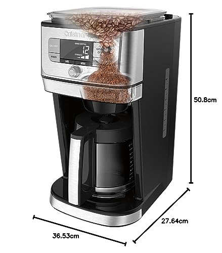 Cuisinart Cafetera con Molino Integrado, Plata, 12 Tazas