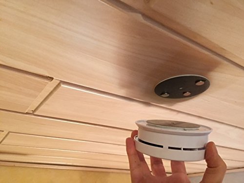 Hmtool - Herramienta de instalación magnética para detector de humo, kit de montaje en techo de fijación rápida y fácil para alarma de humo, sin necesidad de taladro, sin peligro, instalación en 10