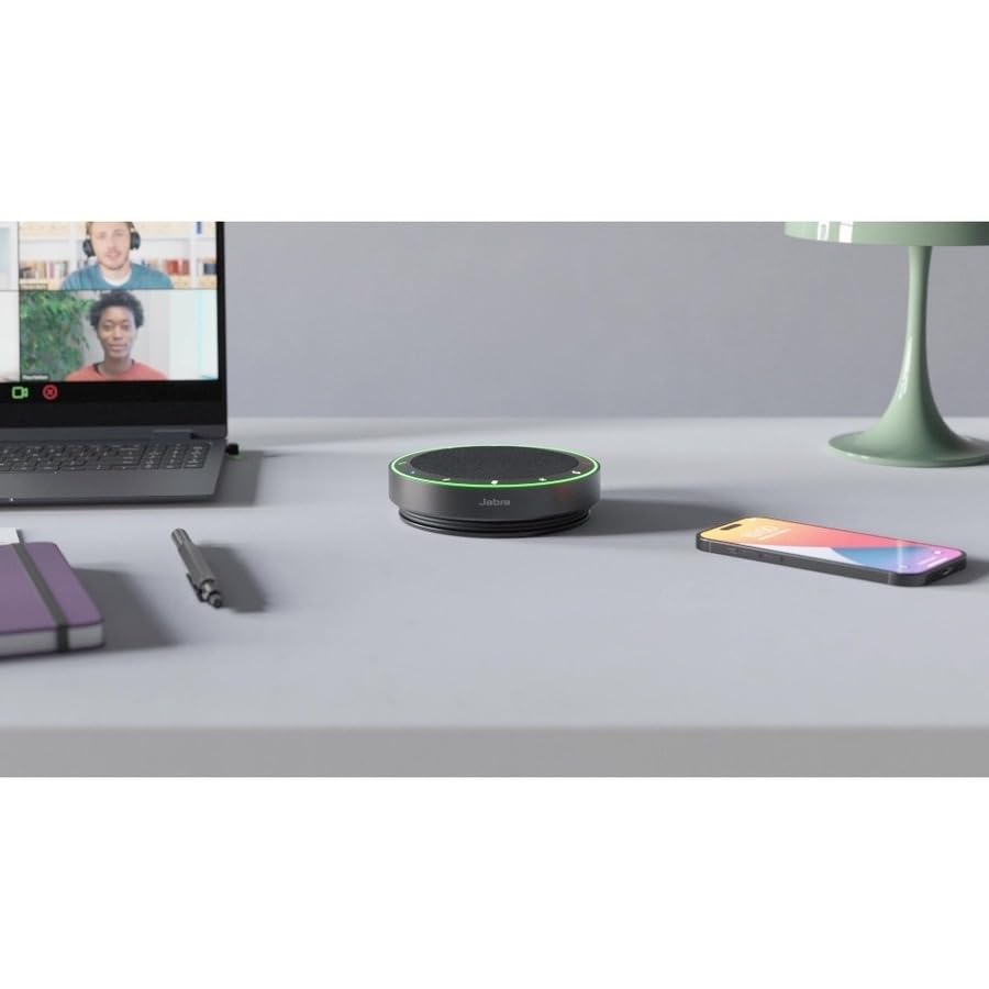 Jabra Speak2 75 - Altavoz inalámbrico Bluetooth - 4 micrófonos con cancelación de ruido, altavoz portátil de rango completo de 65 mm y audio de banda ancha super- Certificado para Zoom y Google Meet -
