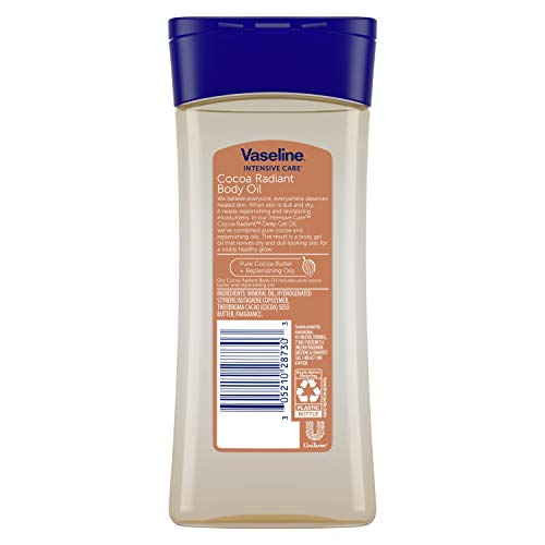 Vaseline Cocoa Radiant Vitalizing Gel Body Oil, 6.8Ounce Bottles (Pack of 3)