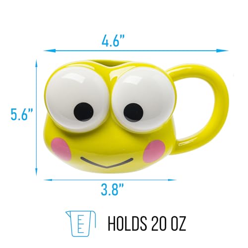 Taza Esculpida 3D de Cerámica Silver Buffalo Sanrio Hello Kitty y Friends Keroppi 20 Onzas