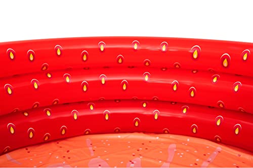 Bestway 51145 Alberca Inflable Redonda 1.60x.38cm 3 Anillos Decor Fruta, Rojo