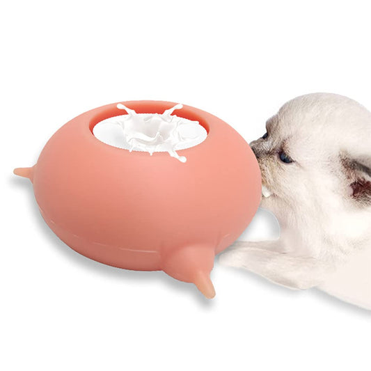 Cuencos para Cachorros, Alimentador de Leche de Silicona para Pezones Estación de Lactancia para Múltiples Gatitos Conejos