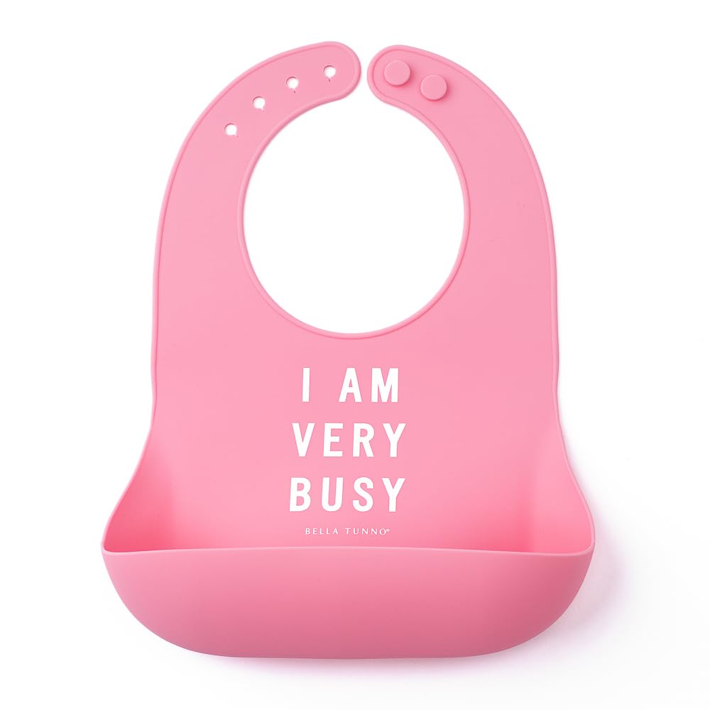 Bella Tunno - Babero de silicona impermeable con gran colector de alimentos, ajuste ajustable para bebés de 4 a 12 meses y niños pequeños de 1 a 3 años, niños y niñas, muy ocupados