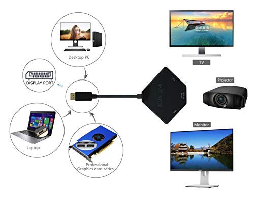 Adaptador DisplayPort a HDMI VGA DVI DP HDMI VGA DVI para Video 4K Negro Chapado en Oro Forma de Diamante