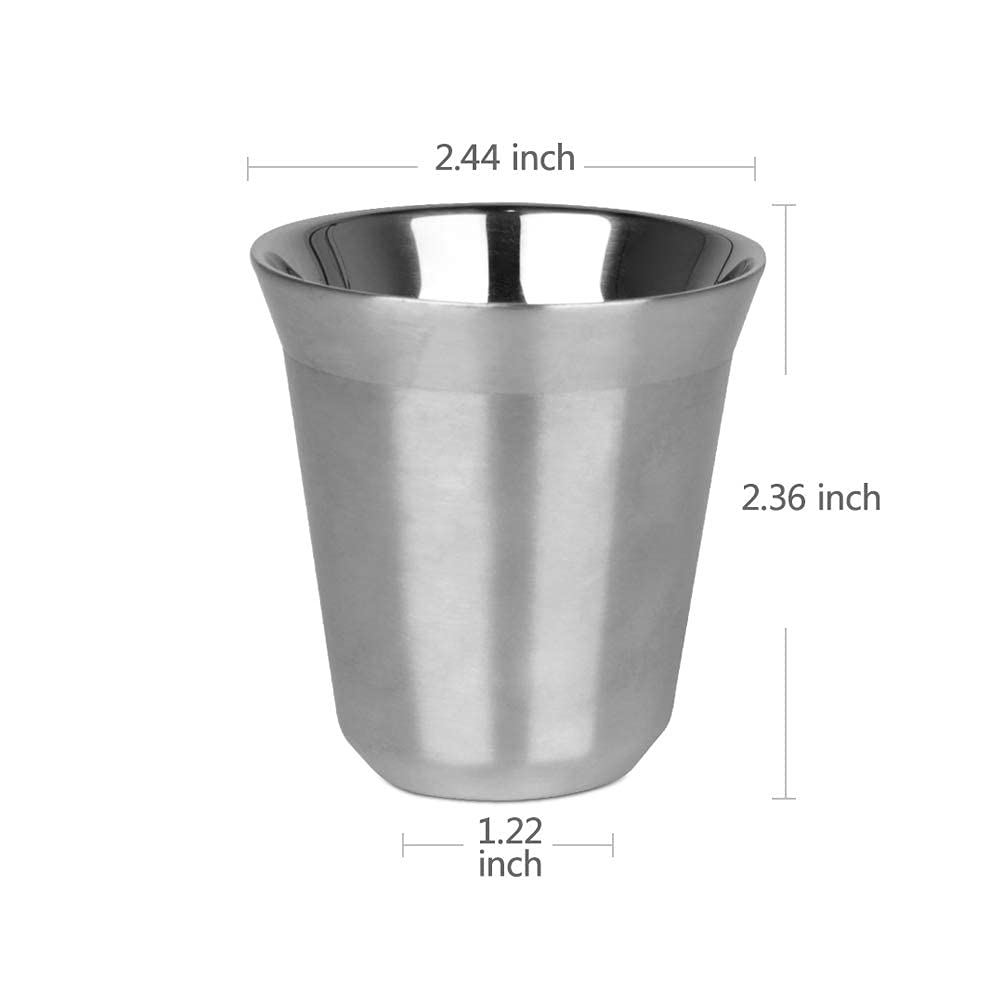 Set de Tazas de Café Espresso RECAPS Acero Inoxidable Doble Pared