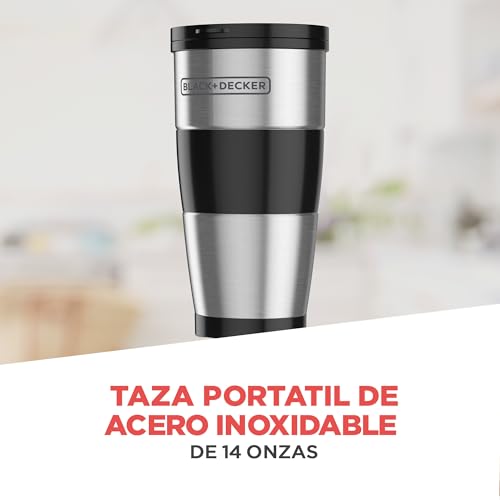 BLACK+DECKER Cafetera 4 en 1, con Vaso Personal y Filtro Permanente con Jarra de Vidrio, 5 Tazas, CM0755S-MX